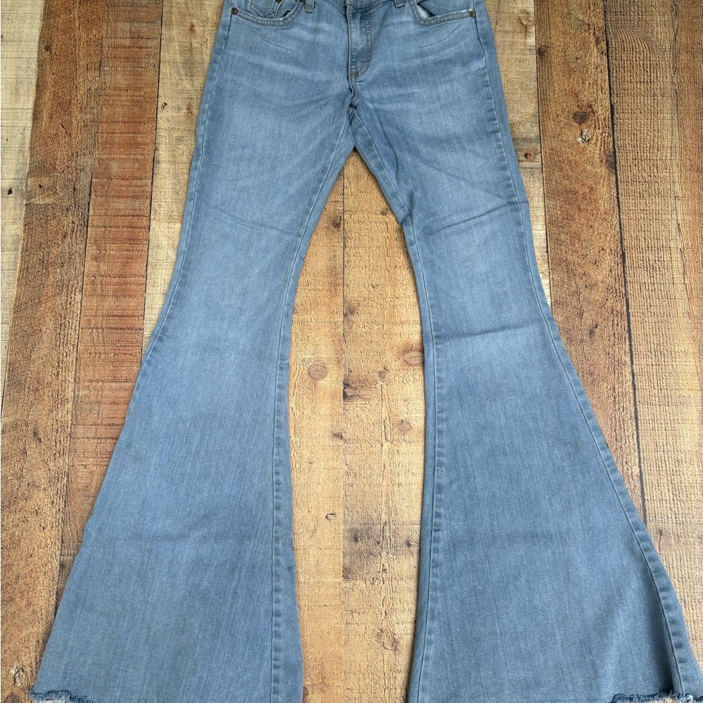 Free People Women's Flared Blue Jeans
